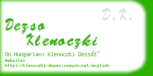 dezso klenoczki business card